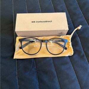 EyeBuyDirect Black Round Glasses • Non-Prescription Lenses